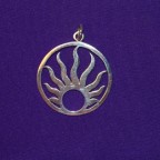 Flaming Sun silver pendant